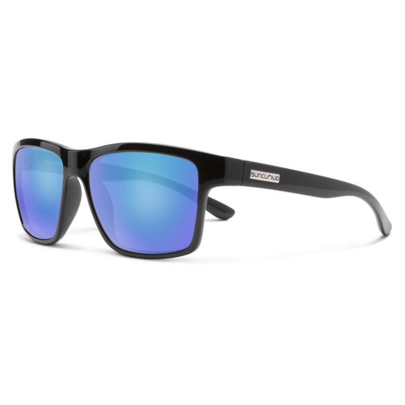 Suncloud A-Team Polarized Sunglasses Black / Polar Blue Mirror