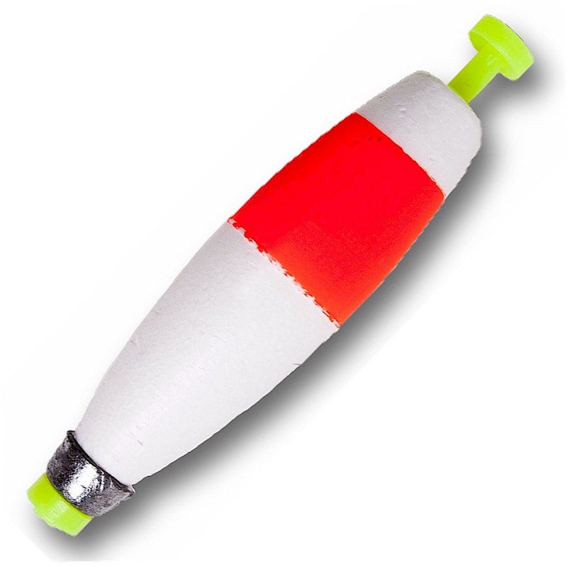 Billy Boy Bobber Weighed Snap On Cigar Floats 1.5″ Red/White