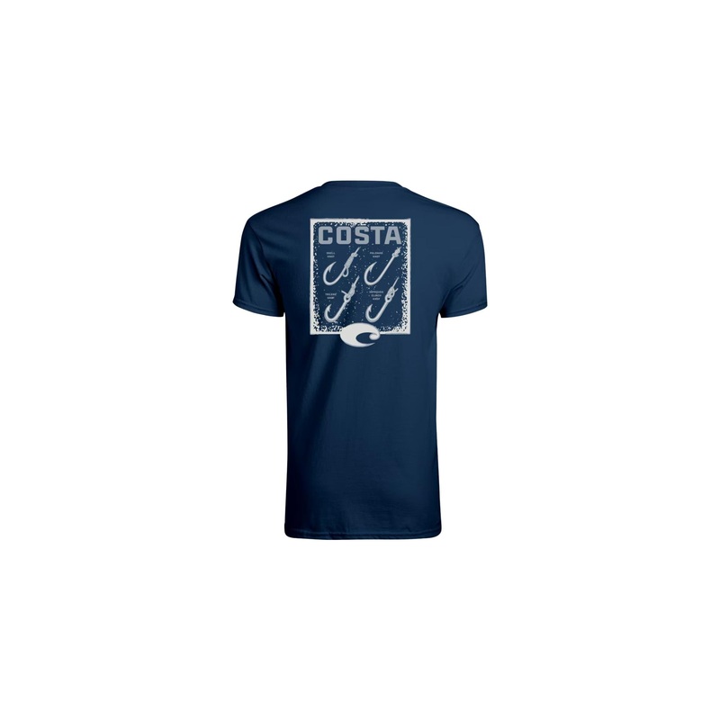 Costa “How to Hook” Tech Short Sleeve Shirt Navy M