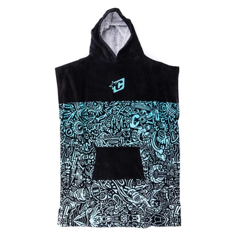 Creatures Of Leisure Grom Hooded Poncho Fluro Blue / Faded Black