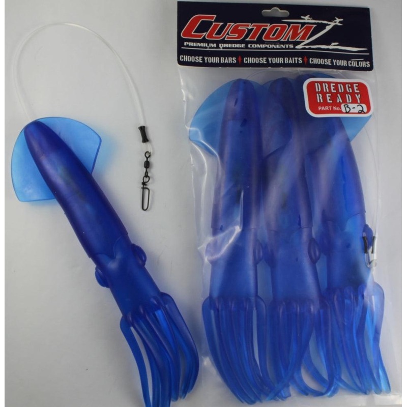 Fish Razr Dredge Ready Rigged Squid 12″ Blue