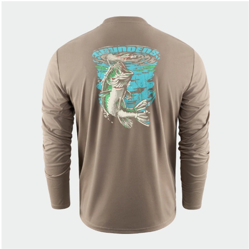 Grundens Bass Popper Long-Sleeve Tech T-Shirt Otter S