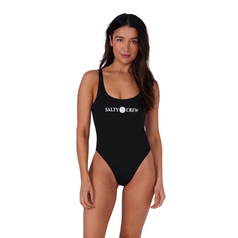 Salty Crew Charter One-Piece Swimsuit S Black