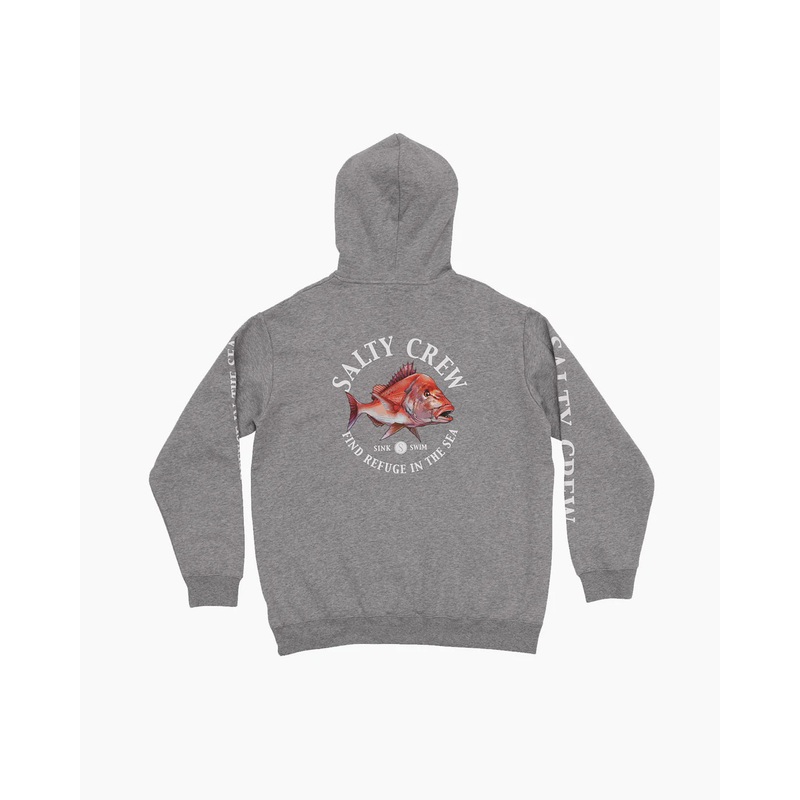 Salty Crew Snap Attack Crew Hoodie Grey Marle M