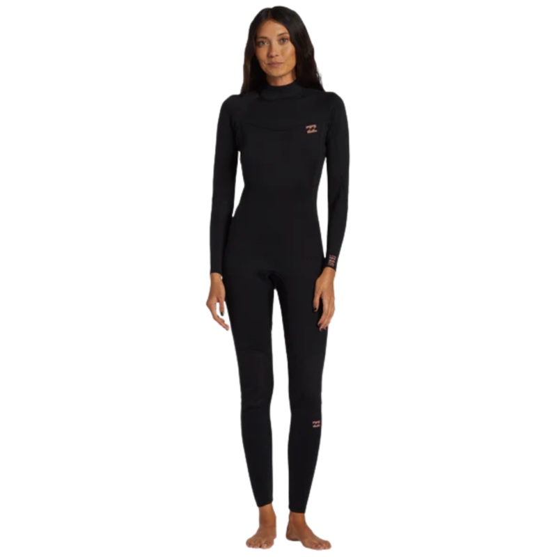 Billabong Womens 3/2mm Foil Back Zip FL Steamer Wetsuit 8 Black